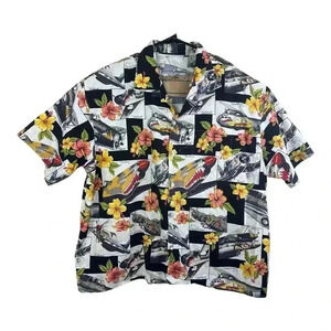 MATT RIDER Military War Planes Hawaiian Shirt Floral Warhawk B17 B29 Mens 2XL